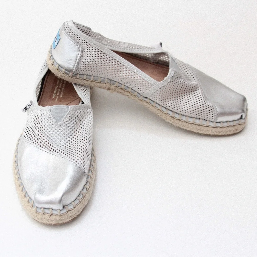 TOMS Alpargata Metallic Mesh Slip-On Espadrilles